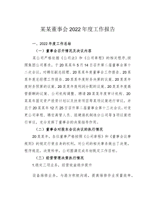 某某董事会2022年度工作报告.docx