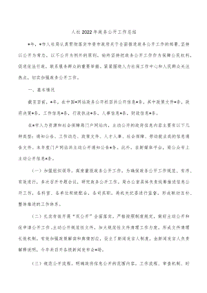 人社2022年政务公开工作总结.docx