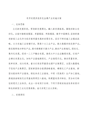 有序发展其他有色金属产业实施方案.docx