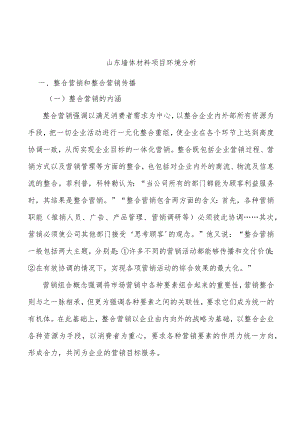 山东墙体材料项目环境分析.docx