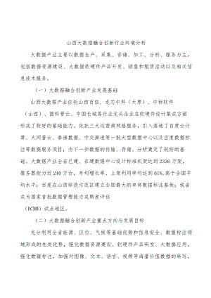 山西大数据融合创新行业环境分析.docx