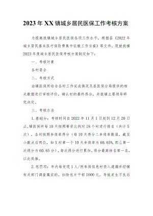 2023年XX镇城乡居民医保工作考核方案.docx