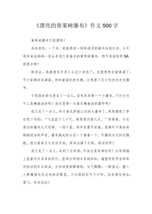 《漂亮的黄果树瀑布》作文500字.docx