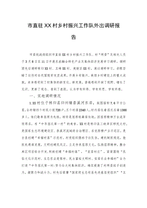 市直驻XX村乡村振兴工作队外出调研报告+（20220317）.docx