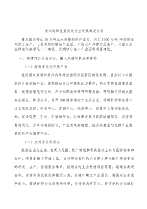 贵州纺织服装所处行业发展概况分析.docx