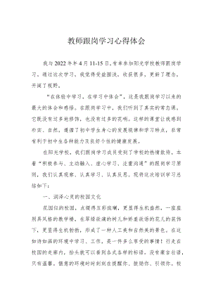 教师跟岗学习心得体会.docx