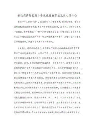 推动疫情防控新十条优化措施落地见效心得体会.docx