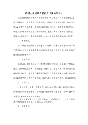 校园文化建设自查报告.docx