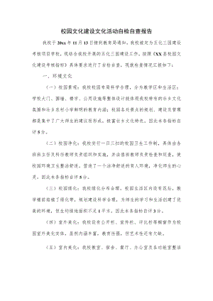 校园文化建设文化活动自检自查报告.docx