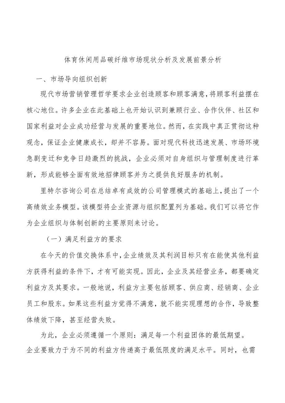 体育休闲用品碳纤维市场现状分析及发展前景分析.docx_第1页