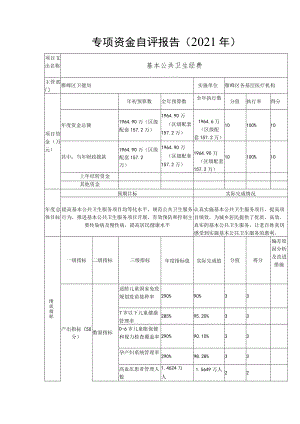 专项资金自评报告（2021年）.docx