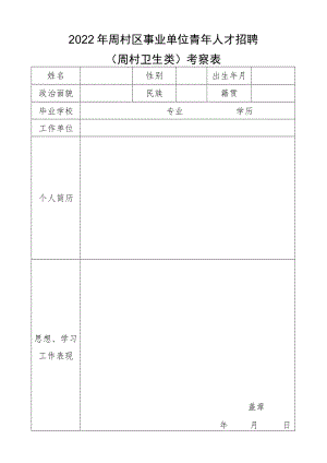 周村区事业单位招考录用工作人员审核表.docx