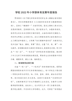 学校2022年小学部体育发展年度报告.docx