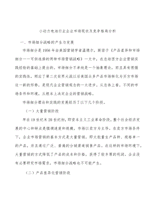小动力电池行业企业市场现状及竞争格局分析.docx