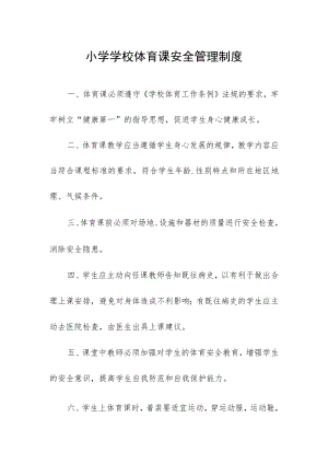 小学学校体育课安全管理制度.docx