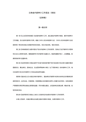 云南省内部审计工作规定（草案）.docx
