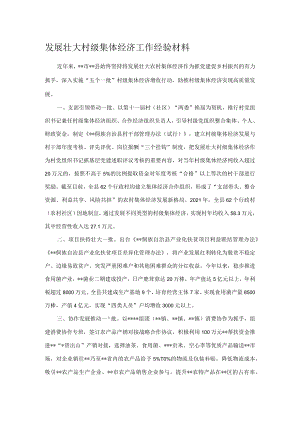 发展壮大村级集体经济工作经验材料.docx