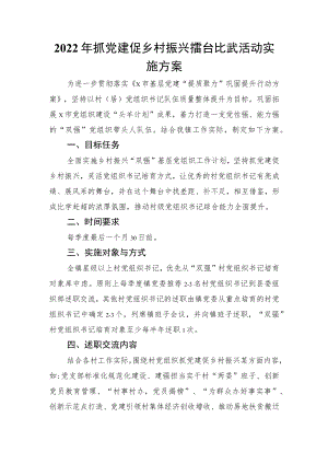 2022年抓党建促乡村振兴擂台比武活动实施方案.docx