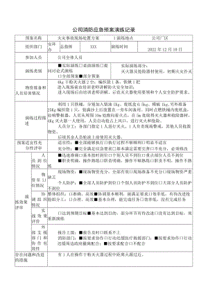 公司消防应急预案演练记录.docx