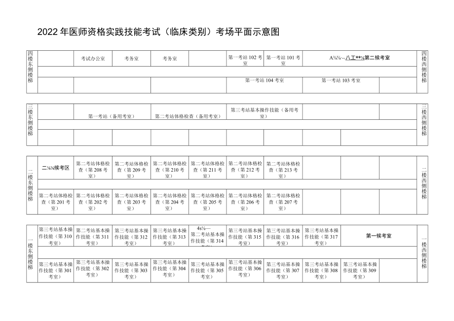 2022年医师资格实践技能考试临床类别考场平面示意图.docx_第1页