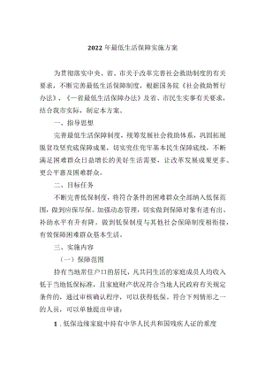 2022 年最低生活保障实施方案.docx