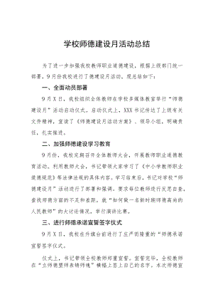 2022年师德建设月活动总结优秀范文.docx