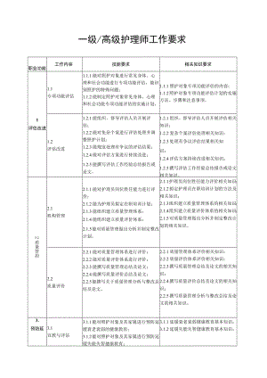一级-高级护理师工作要求.docx