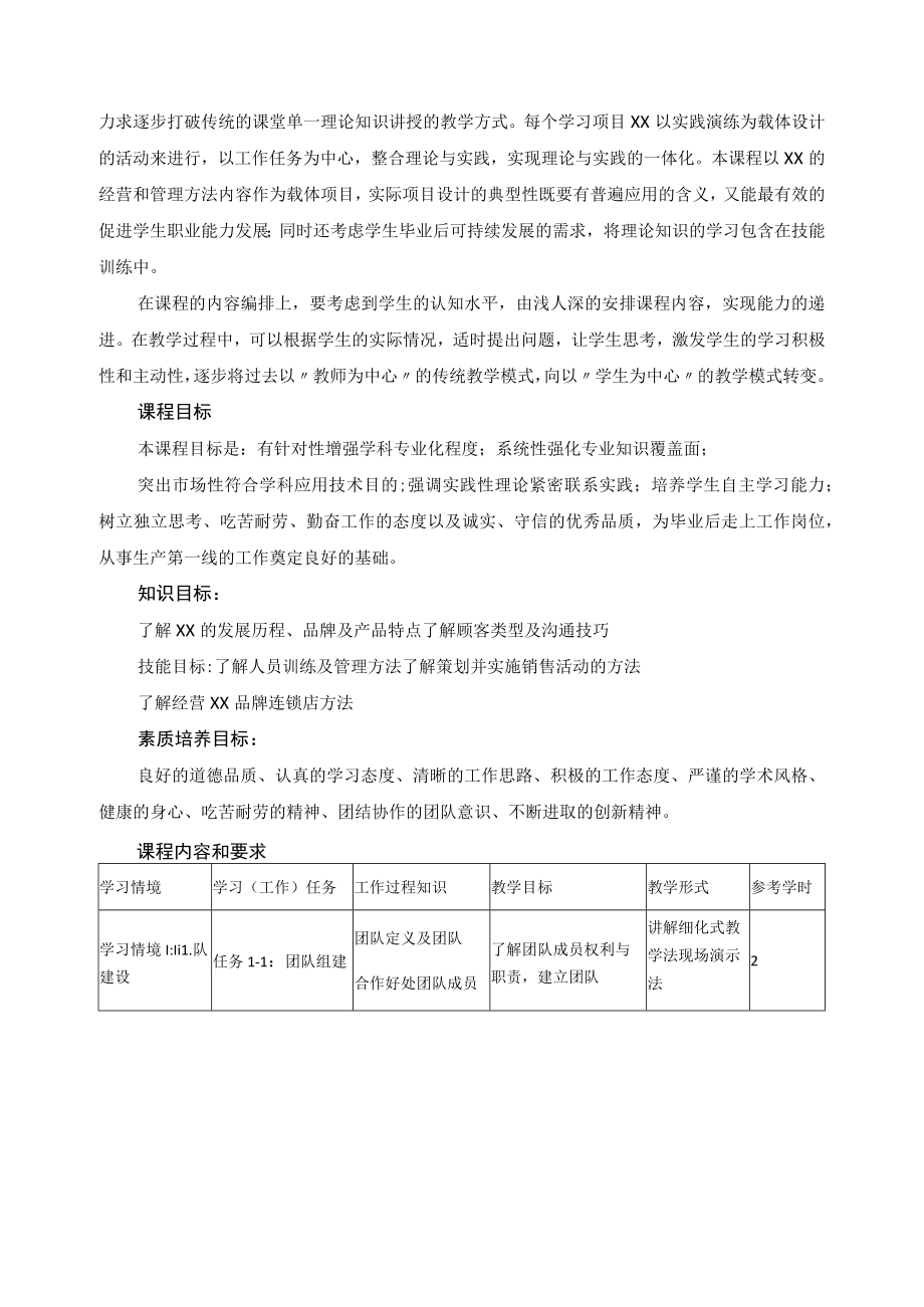 《服装门店营销策划》课程标准.docx_第2页