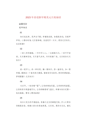 2023年喜迎新年精美元旦祝福语.docx