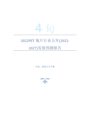 2022年PET瓶片行业五年(2022-2027)发展预测报告.docx