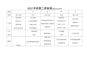 2022年秋第二周食谱2025--9.docx