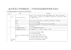 xx中医药大学附属医院--三甲复审医院感染管理重点知识4-13-50.docx