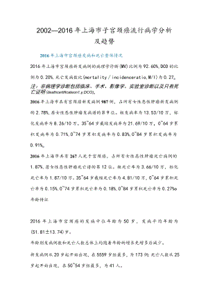 2002—2016年上海市子宫颈癌流行病学分析及趋势.docx