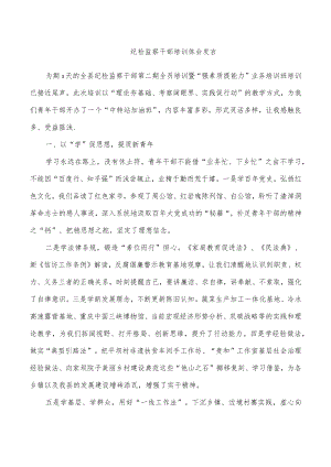 纪检监察干部培训体会发言.docx