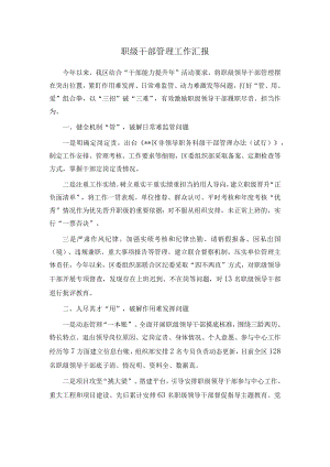 职级干部管理工作汇报.docx
