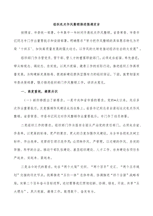 组织机关作风整顿推进强调发言.docx