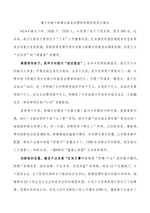 镇乡村振兴新模式基层治理新机制经验亮点做法.docx