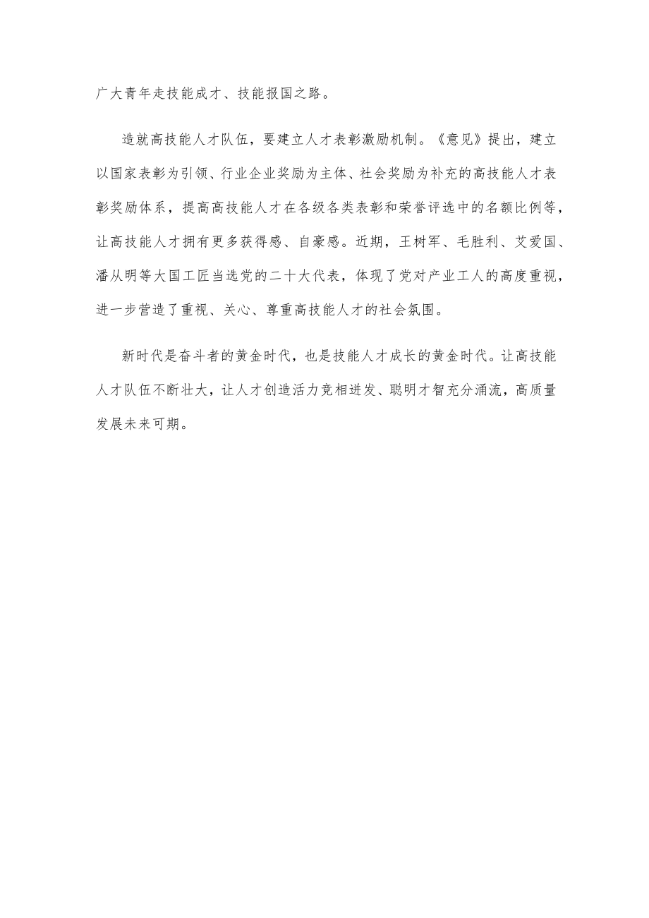 贯彻落实《关于加强新时代高技能人才队伍建设的意见》解读发言稿.docx_第3页