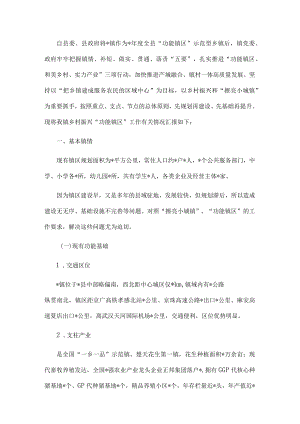 镇乡村振兴“功能镇区”工作汇报材料.docx