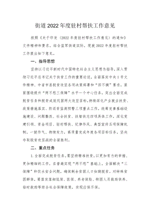 街道2022年度驻村帮扶工作意见.docx