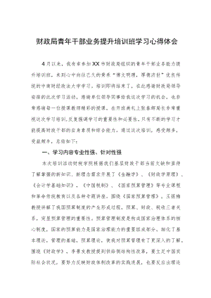 财政局青年干部业务提升培训班学习心得体会.docx