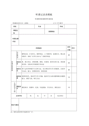 听课记录表模板.docx