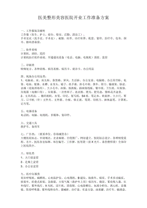 医院开业工作准备方案.docx