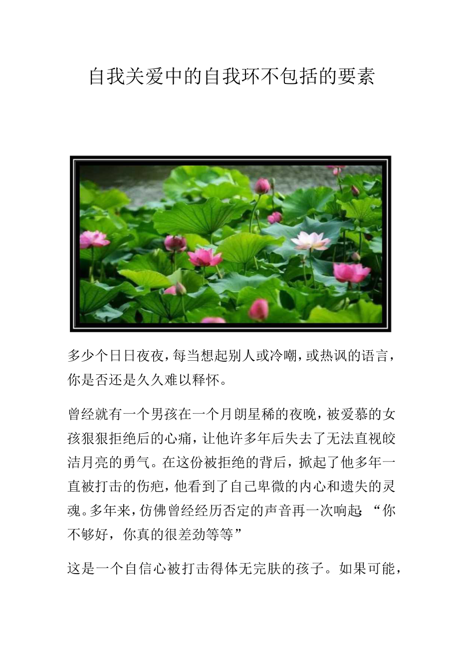 自我关爱中的自我环不包括的要素.docx_第1页