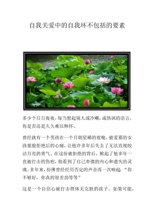 自我关爱中的自我环不包括的要素.docx