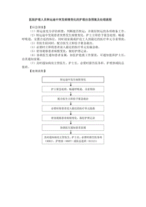 医院护理人员转运途中突发病情变化的护理应急预案及处理流程.docx