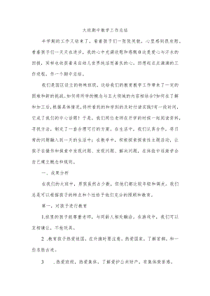 大班期中教学工作总结.docx