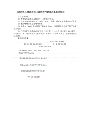 医院护理人员输血发生出血倾向的护理应急预案及处理流程.docx