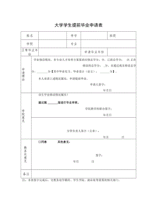 大学生提前毕业申请表.docx