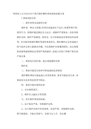 肉类加工公司安全生产蒸汽锅炉爆炸事故现场处置方案.docx